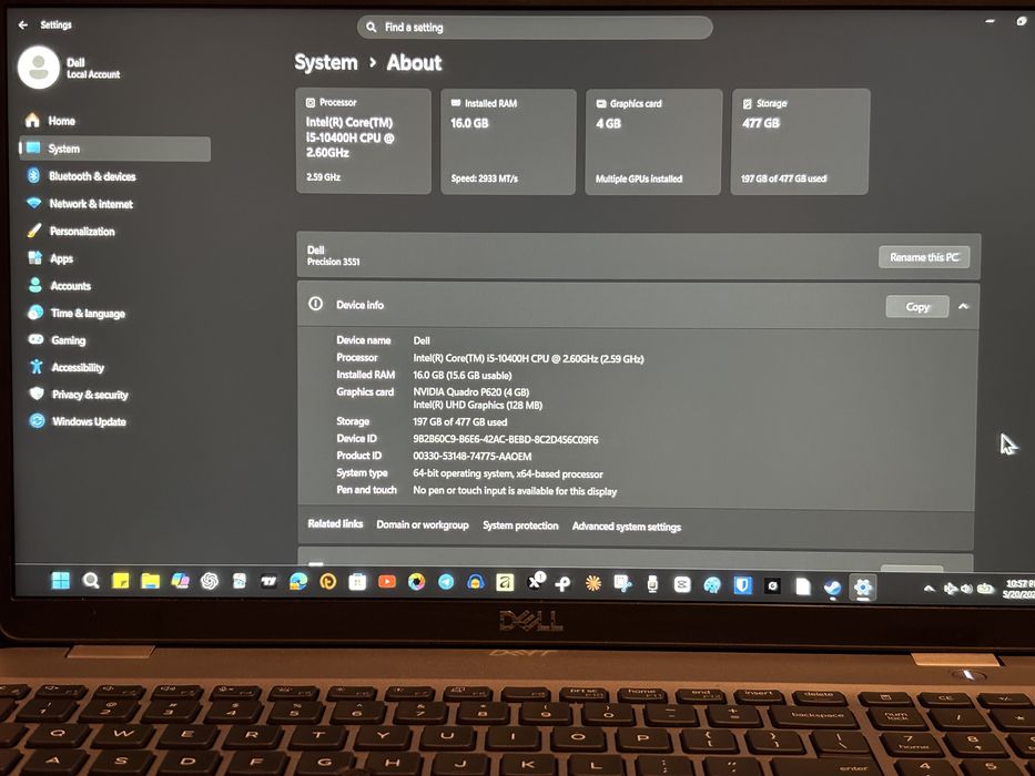 Dell Precision 3551 i5 16GB NVIDIA