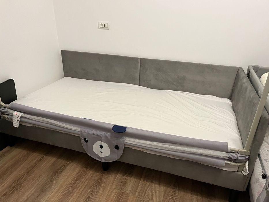 Vand pat VidaXL, 100x200cm, cu saltea 100x200x15 timflex