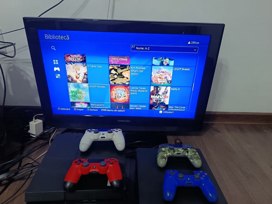 PlayStation 4/PS4 + 100 Jocuri (Orice Joc Gratis) ModaT FC26/GTA/NFS