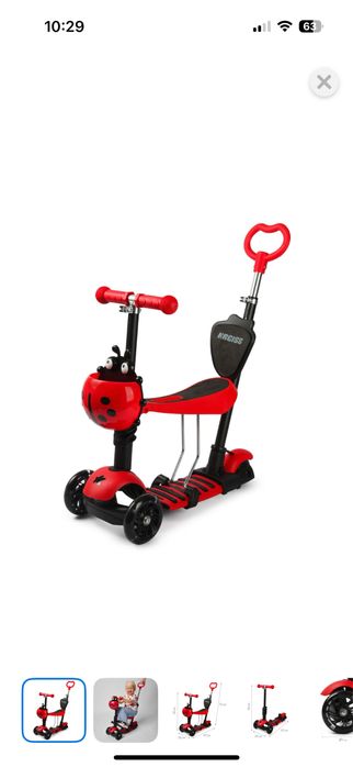Продам самокат для малышей трехколесный красный