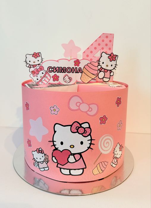 Хелоу Кити картонена хартиена торта Hello Kitty