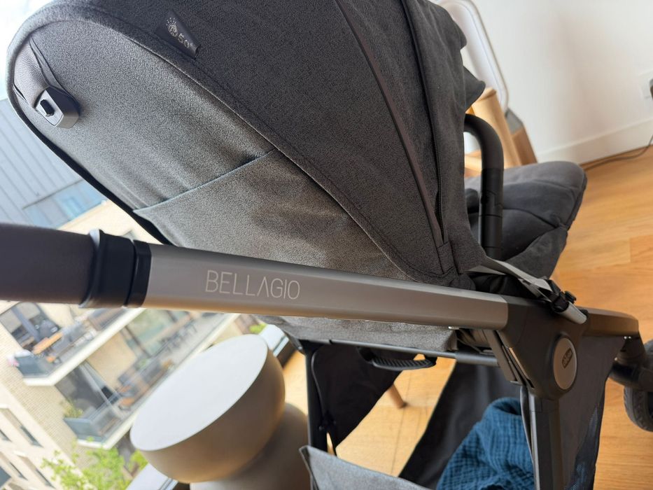 Cărucior 3 în 1 Chicco Bellagio 2 Black Satin + bază ISOFIX – ca nou, 10/10