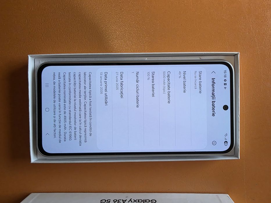 Samsung A36 5G 128gb 6gb ram White resigilat factura garantie bonus