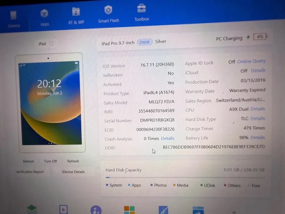 Tableta iPad Pro 9.7 256 gb Cellular piese placa de baza A1674