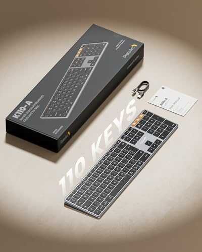 Нова Пълноразмерна Bluetooth клавиатура с LED подсветка Mac устройства