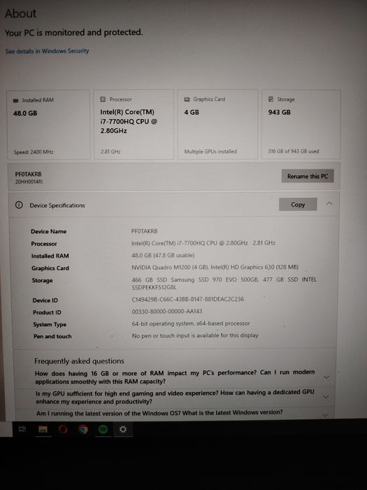 Lenovo think pad p51 mobile workstation