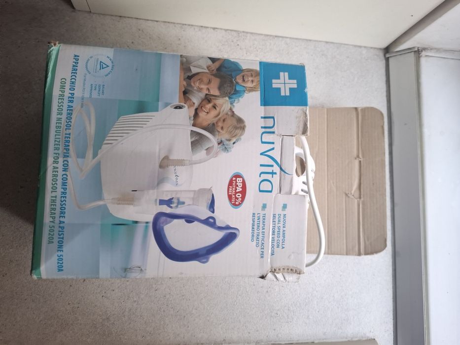 Aparat de aerosoli cu compresor Nuvita, afectiuni respiratorii, astm.