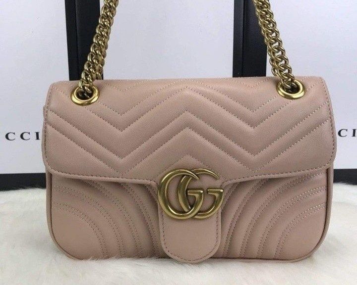 Geanta damă, model Marmont, logo metalic auriu mat,saculet,etichetă