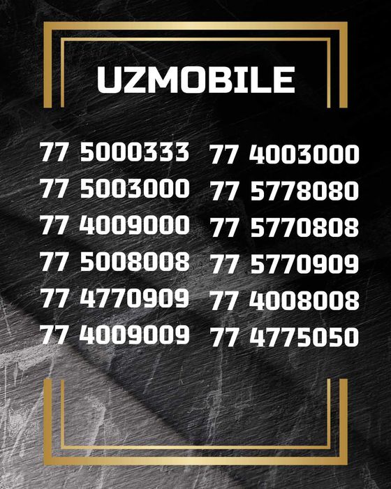 VIP va oltin raqamlar savdosi