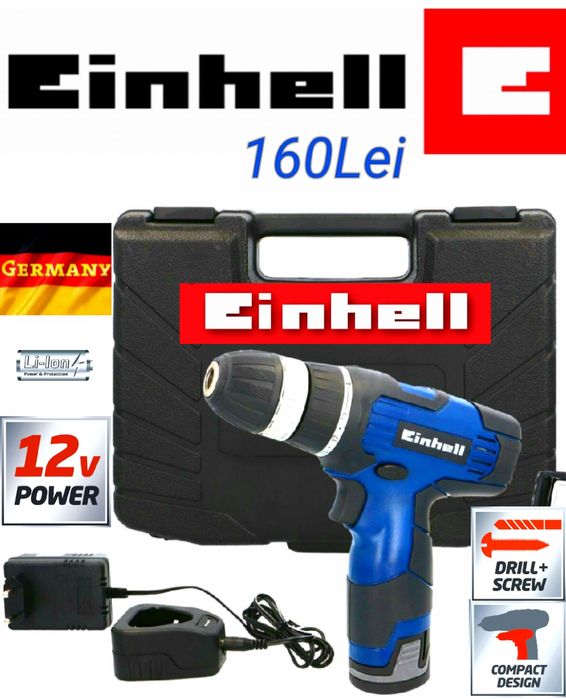 Bormasina (Autofiletanta) cu acumulator EINHELL TH-CD NOUĂ - 160 Lei