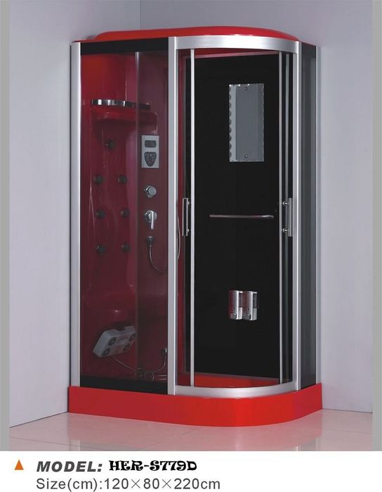Set baie – cabină duș cu hidromasaj + chiuvetă cu mobilier