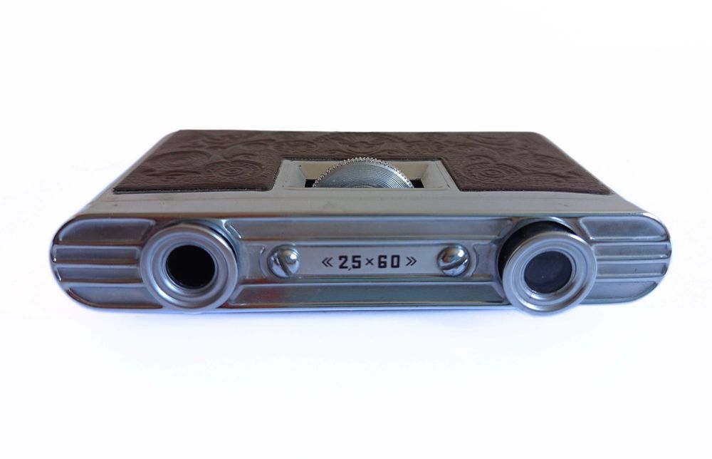 Антикварен театрален бинокъл тип табакера