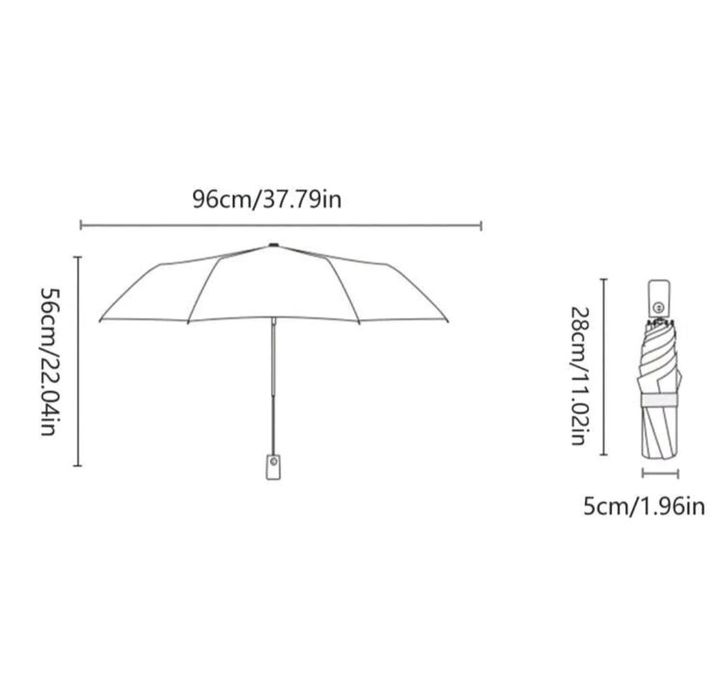 Автоматичен светло син чадър с UV защита