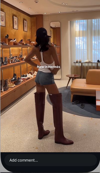 Hermes high tight boots sz.39 дамски чизми Хермес