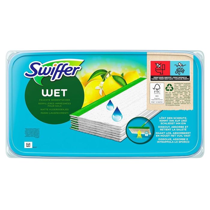 Lavete umede pentru podea, linoleum Swiffer Wet, Pachet de 10 Bucati, - Curatare Umeda Eficienta