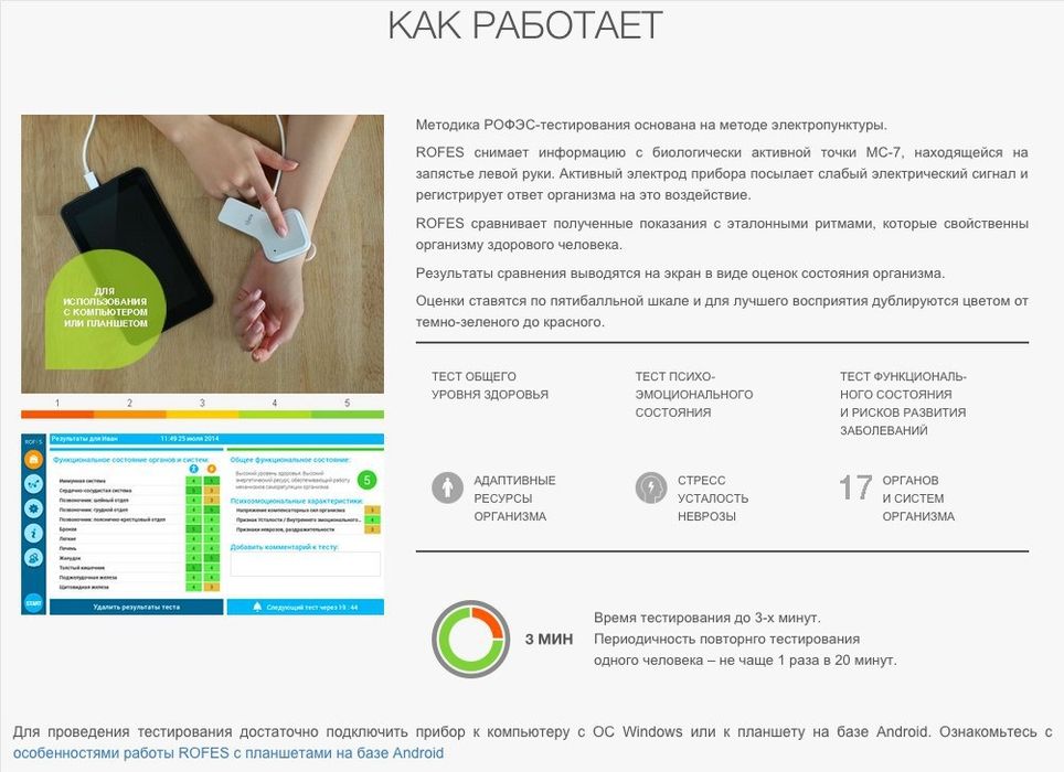 Rofes апараты денсаулық тексеруге арналған