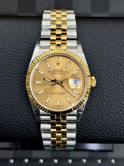 Rolex Date-Just 36 Index Champagne Dial