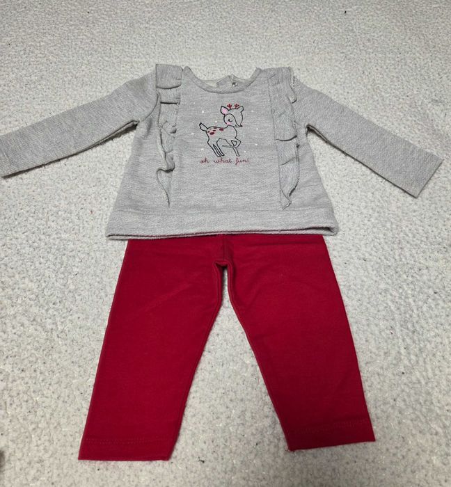 Коледно костюмче ромпър за бебе  3-6 м