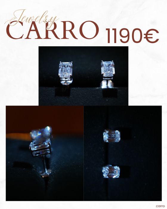 Cercei Aur Alb 14K Diamante Lab Grown