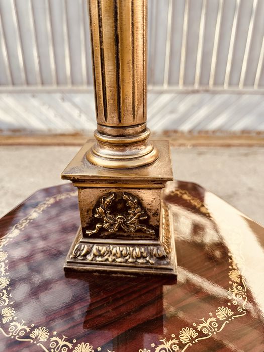 Винтидж лампа с месинг и дърво – френски стил, 60–70-те години