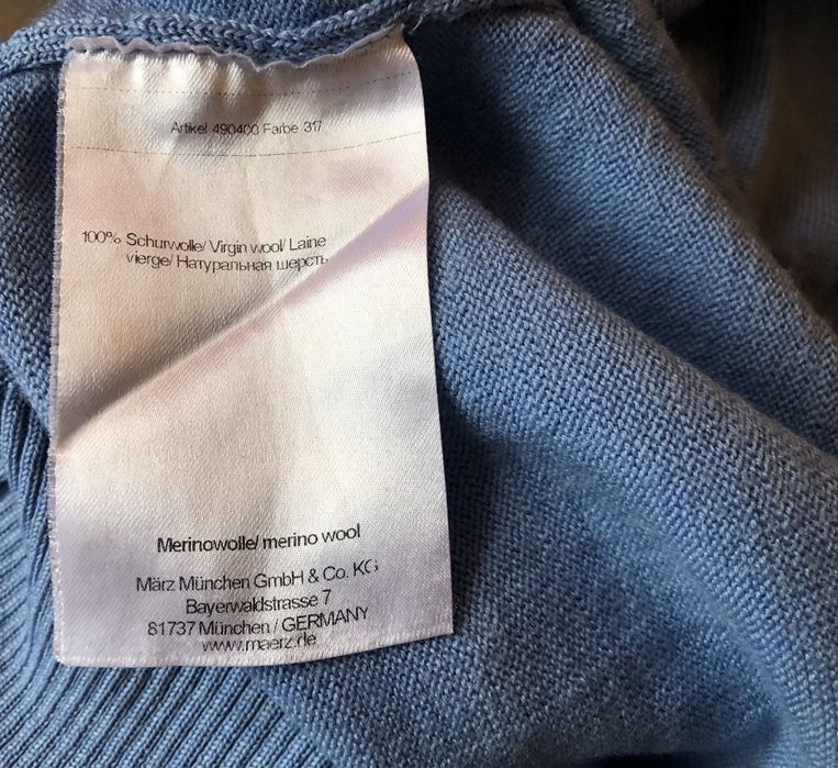 100% мерино вълна MAERZ Muenchen V-neck Merino Woll Pullover пуловер