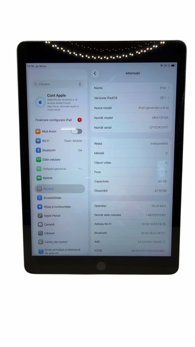 iPad Gereratia a 9-a Celular 64GB