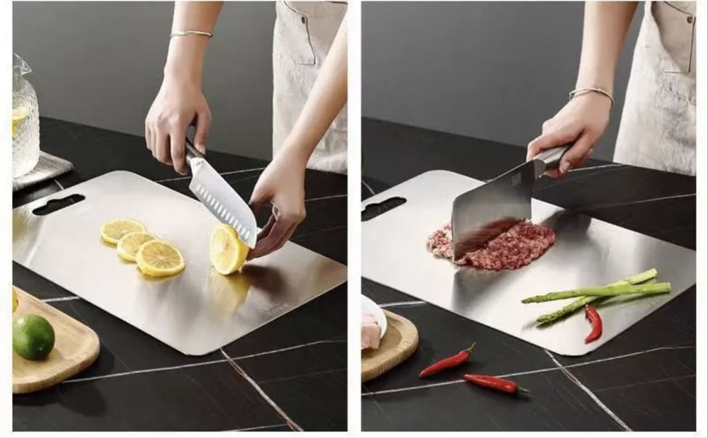 Доска для резки кухонная. Стальная