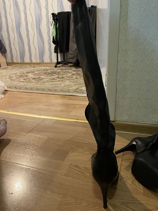 Кожанные сапоги 37 размер, весна/осень