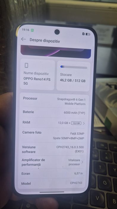 Telefon mobil OPPO Reno14 FS 5G, 512GB