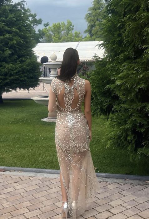 Бална рокля XXS/XS с дубайски камъни – като нова