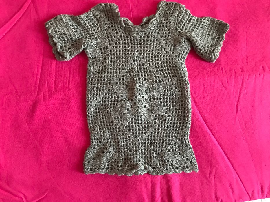 Нова Плетена Бебешка Блуза Терлички Комплекти Рокля Туника