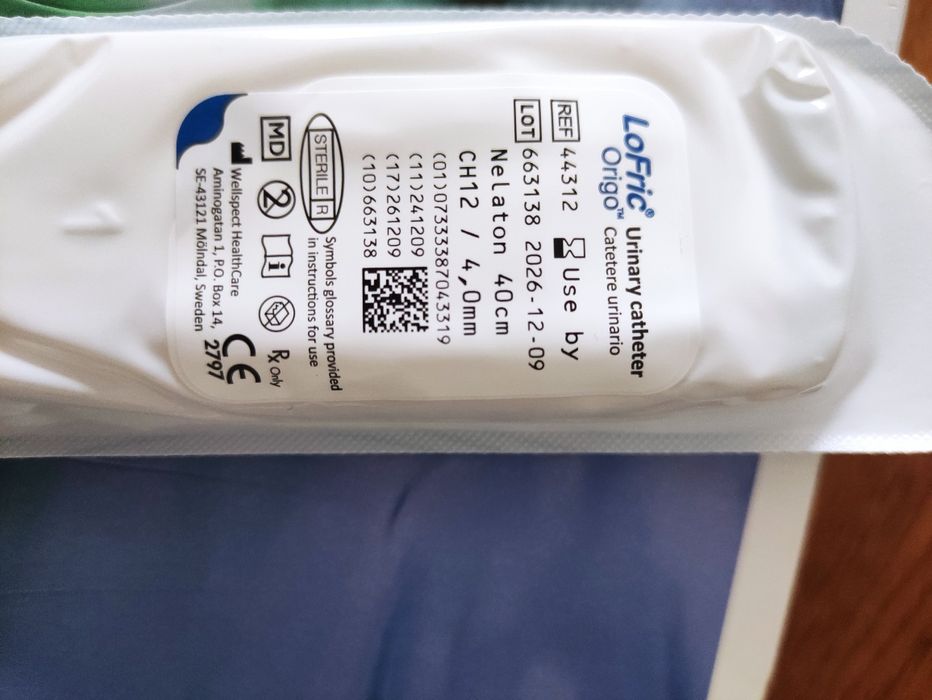 30 bucati Cateter / Sonda urinara cu gel 40cm de unica folosita