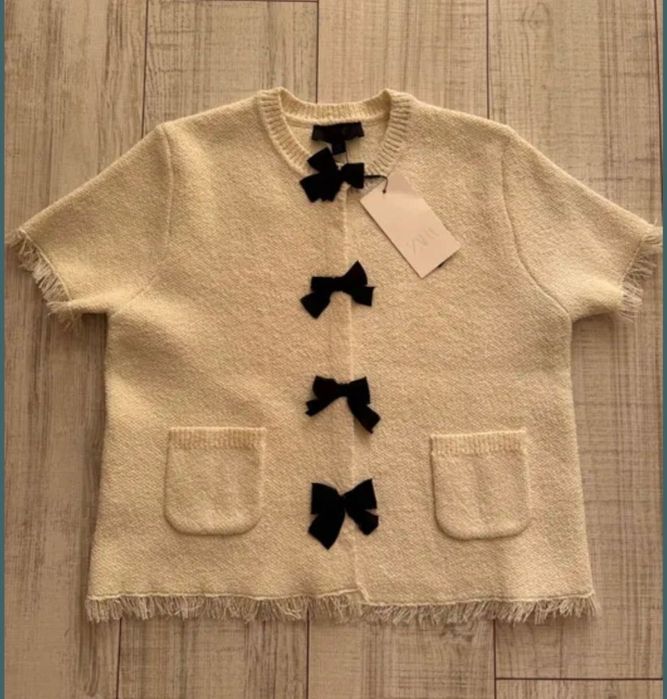 Стилна жилетка ZARA панделки