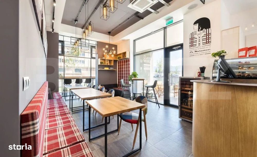 Spatiu comercial 55 mp | Cafenea complet amenajata | Coresi – Tracto