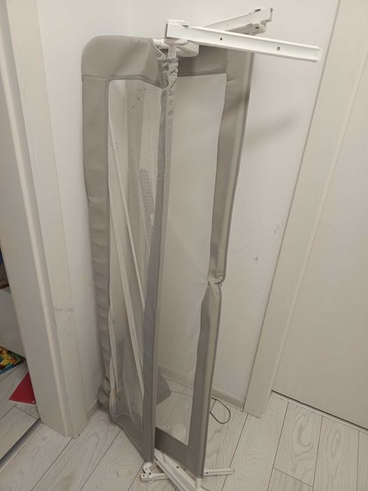 Bariera protectie pat 150x48 cm Gri (2 bariere)