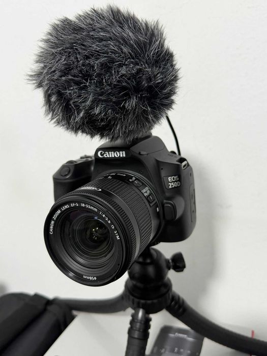 Canon EOS 250D Aparat Foto DSLR Kit cu Obiectiv EF-S 18-55mm + Microfon / 774 cadre