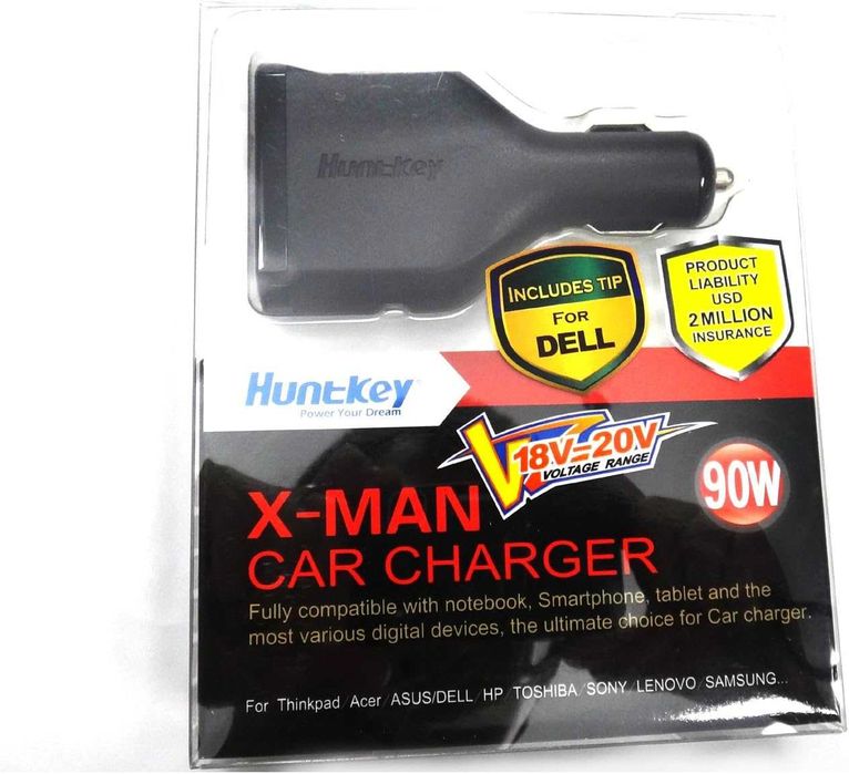 Зарядное устройство для ноутбука универсальное от прикуривателя Huntke