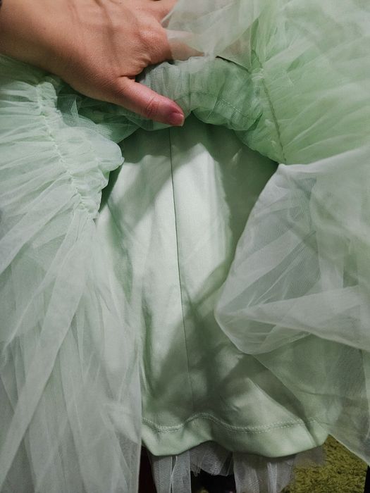 Rochie party tulle verde mentă