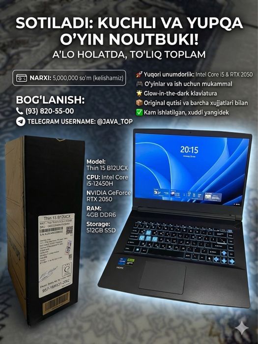 MSI GAMING LAPTOP SOTILADI ! Realna oladigan odamga kelishtirib berama