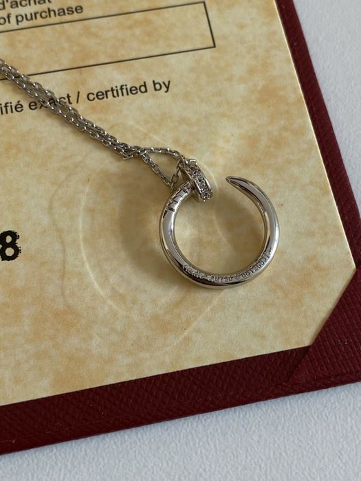 Colier Cartier Cui Aur Alb 24K cu diamante