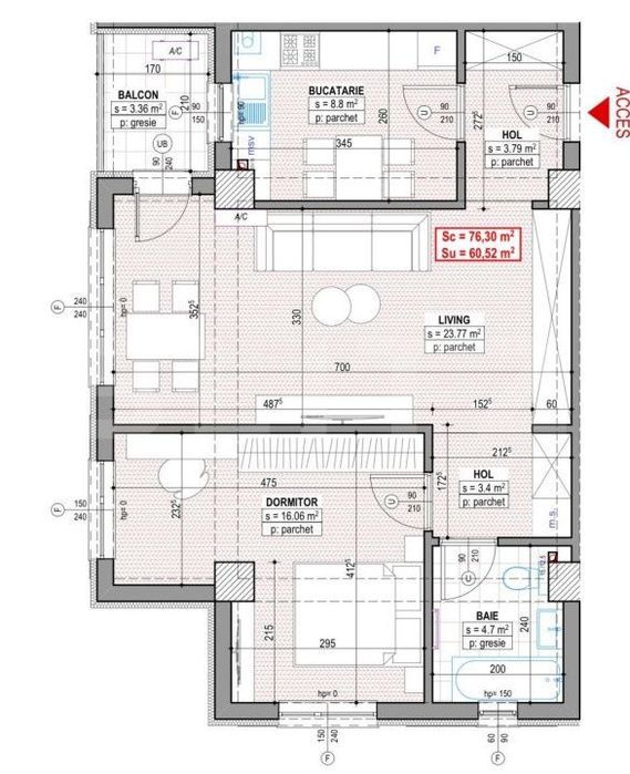 Apartament 3 camere, bloc nou, 60 mp, Traian Vuia — fotografia 3