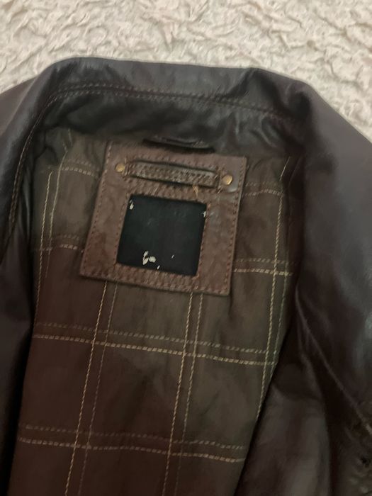 Geaca din piele naturala,maro inchis