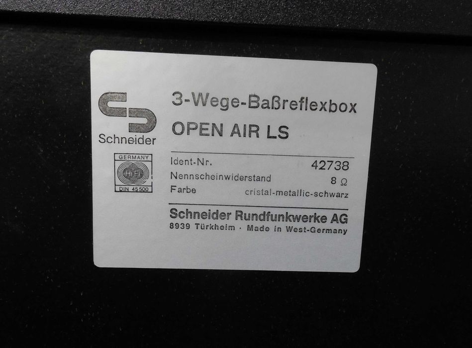 Vand Linie audio Schneider Open Air 1000 HiFi clasic anii 80 culoare negru