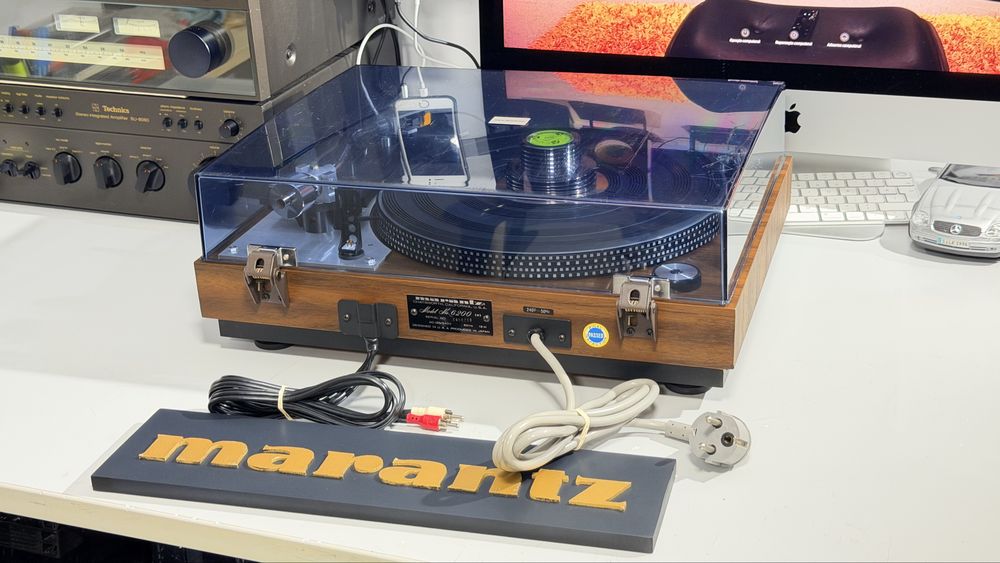 Marantz Model 6200 Pick-Up Vintage Hi-Fi Full Automatic, Servo Motor, Belt Drive, 33/45 RPM, Pitch Control, Braț S, Stroboscop, Audio-Technica