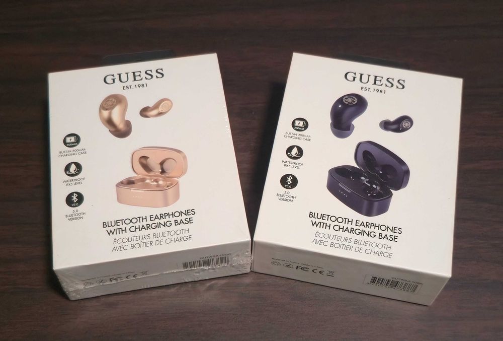 Casti in ear TWS wireless bluetooth originale Guess Bluetooth Earphones with Charging Base iPhone Samsung Honor OnePlus