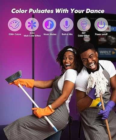 Lampă de podea WiFi RGB LED de 155 cm cu aplicație,Alexa