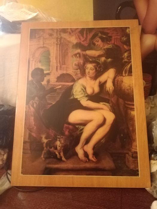 Старинная картина 60х годов на дереве