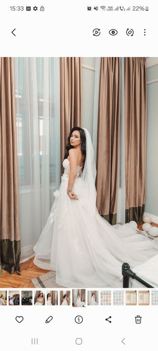 Voal lung alb mireasa