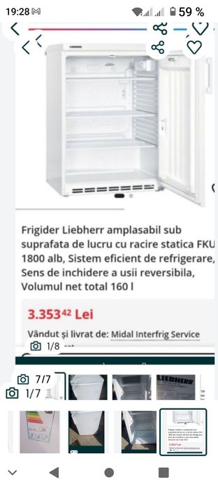 Vând frigider, răcitor profesional liebherr
