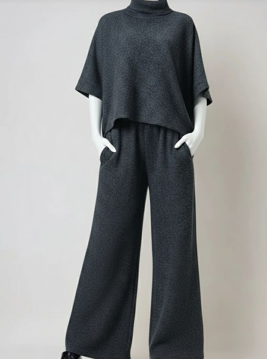 Set tricotaj antracit bluza+pantaloni